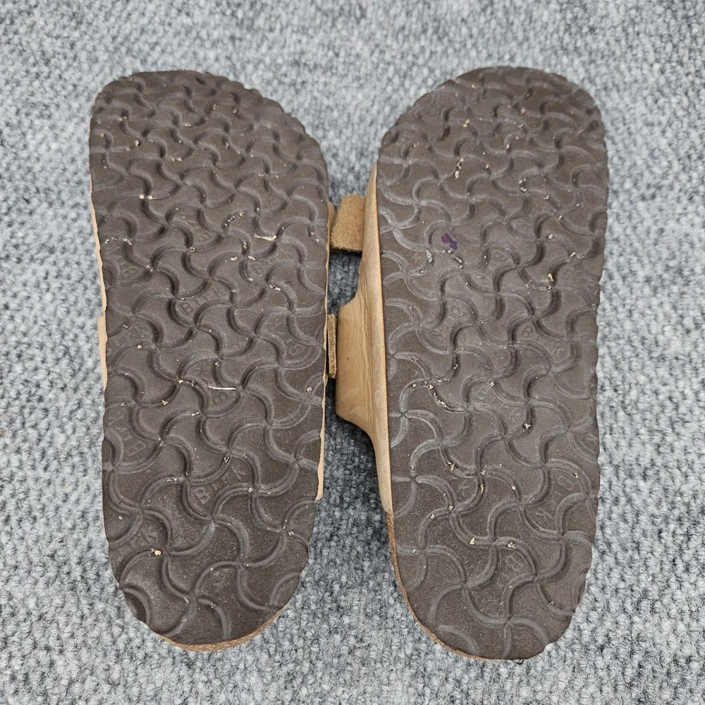Birkenstock (Men's 43 US 10) Tan Sandals Arizona Leather Two Strap Slide Comfort